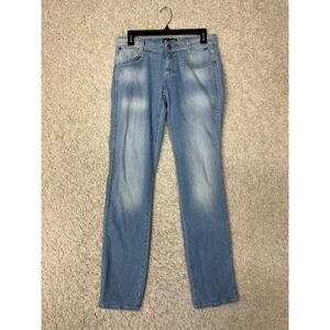 Wrangler Rockville Jeans Womens 30 Blue Denim Low Rise Light Wash Faded